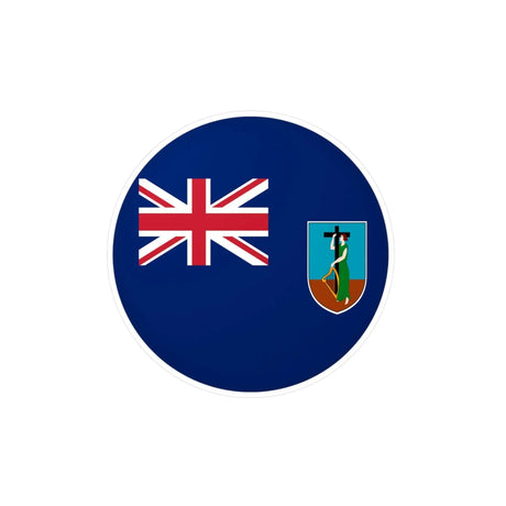 Autocollant rond drapeau montserrat pvc résistant décoratif