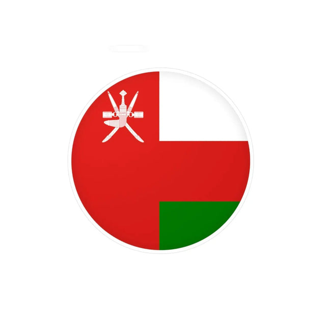 Autocollant rond drapeau oman en plusieurs tailles - pixelforma