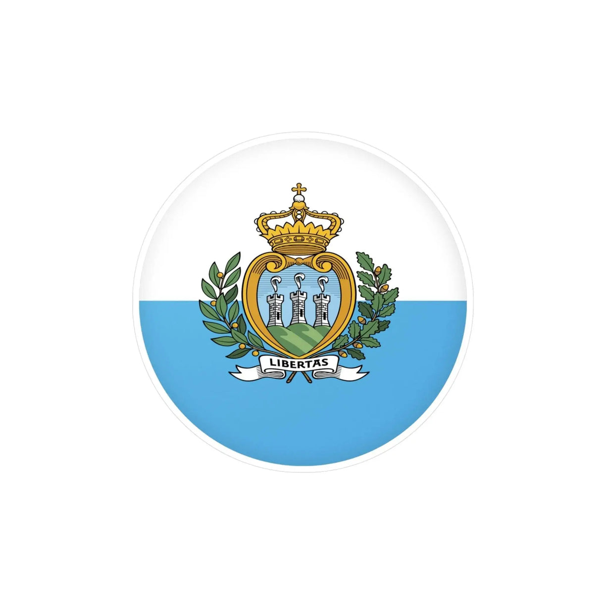 Autocollant rond drapeau saint-marin pvc résistant