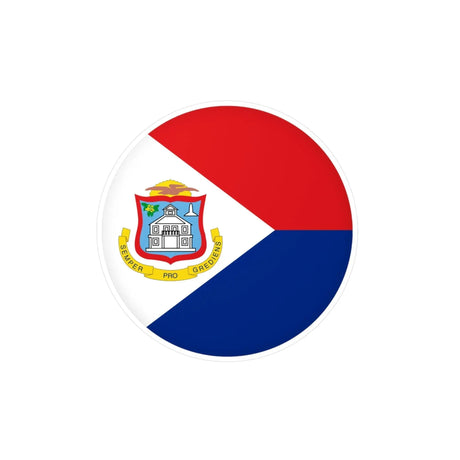 Autocollant rond drapeau saint-martin pvc résistant