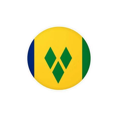 Autocollant rond drapeau saint-vincent-et-les-grenadines résistant