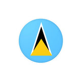 Autocollant rond drapeau sainte-lucie pvc résistant