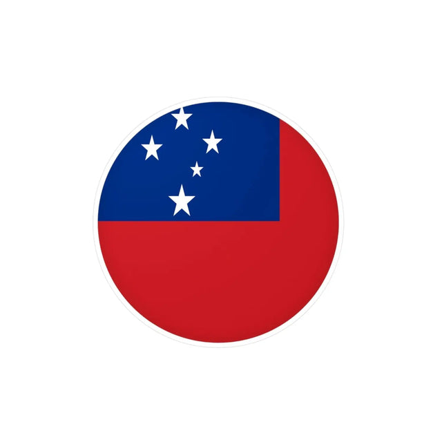 Autocollant rond drapeau samoa en plusieurs tailles - pixelforma