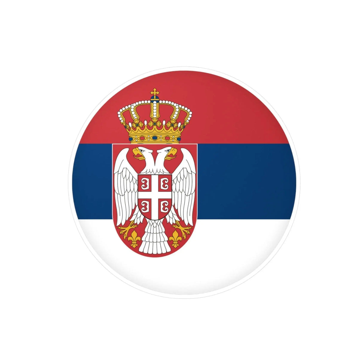 Autocollant rond drapeau serbie pvc résistant décoration