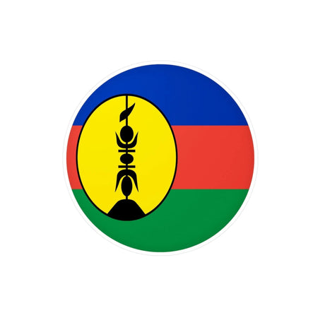 Autocollant rond drapeaux nouvelle-calédonie résistant