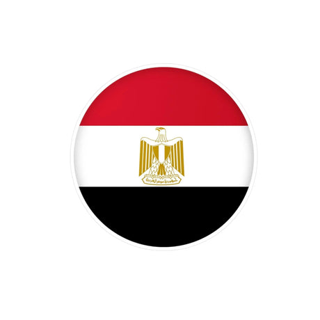 Autocollant rond égypte pvc résistant motif drapeau
