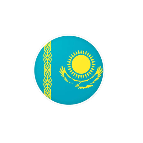 Autocollant rond kazakhstan en pvc résistant personnalisable