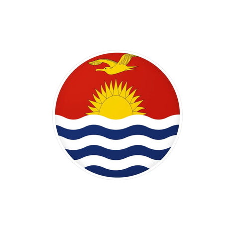 Autocollant rond kiribati en pvc résistant facile à poser