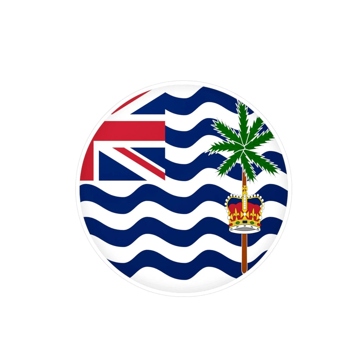 Autocollant rond territoire britannique océan indien résistant