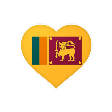 Autocollant sri lanka forme cœur en pvc résistant couleur