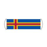 Bannière de défilement Drapeau Åland en Polyester - Pixelforma 