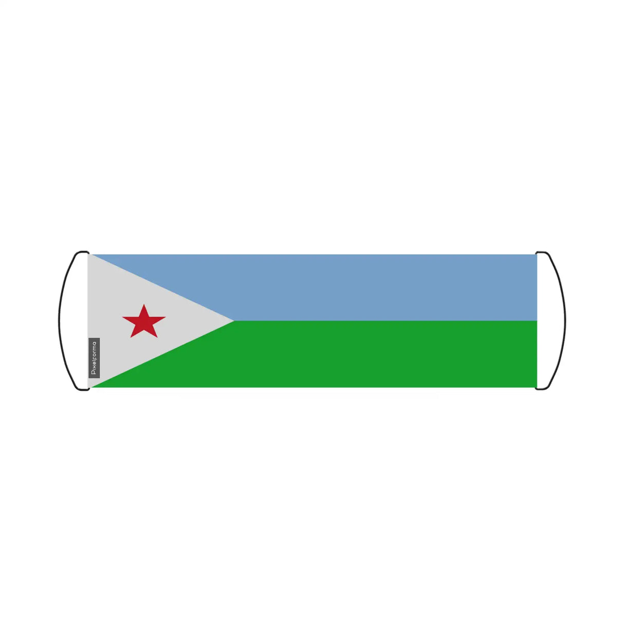 Bannière de défilement drapeau djibouti en polyester - pixelforma