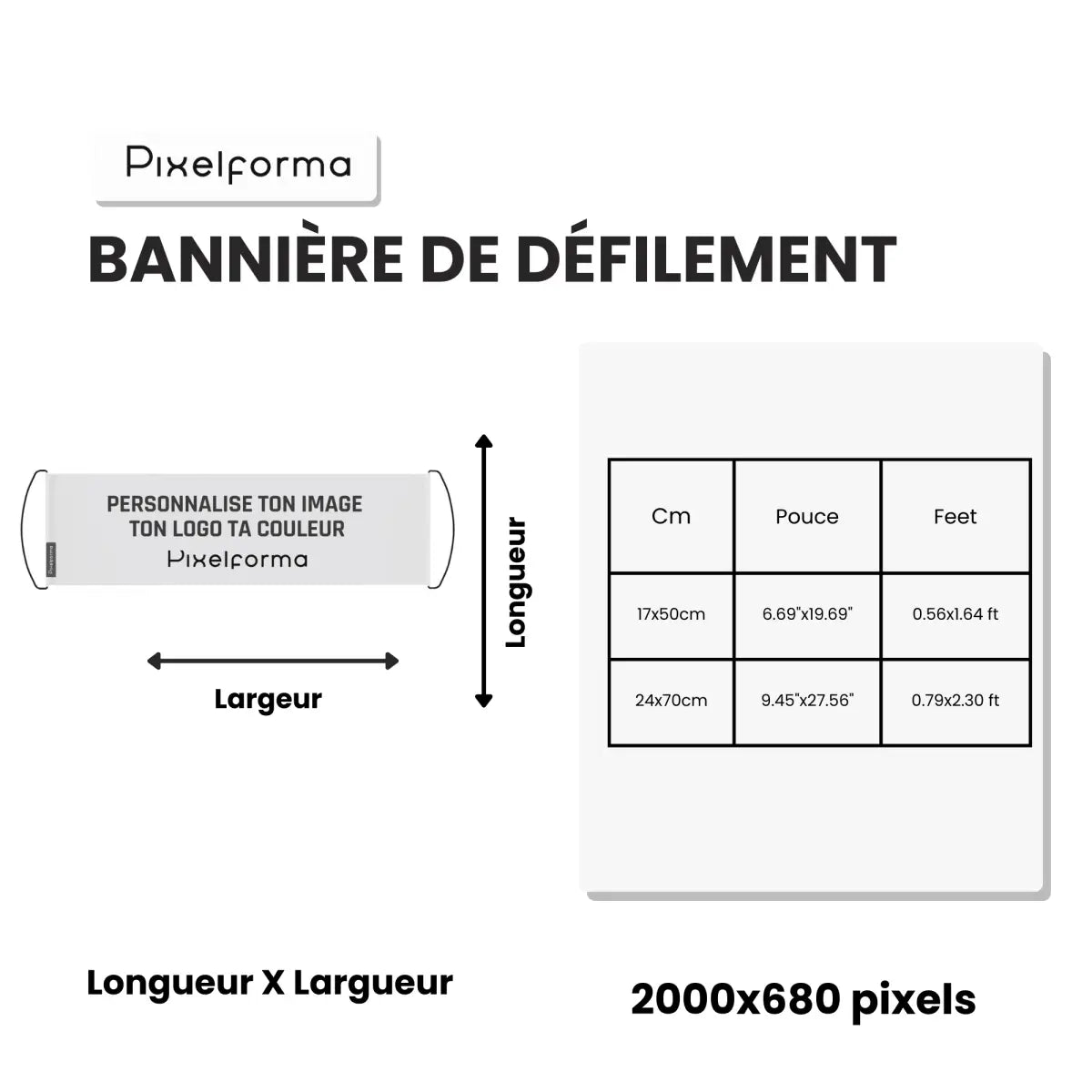 Bannière de défilement Drapeau États fédérés de Micronésie en Polyester - Pixelforma 