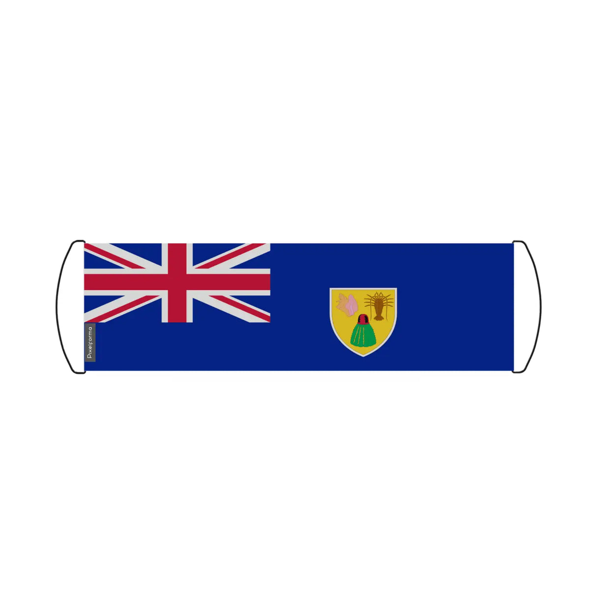 Bannière de défilement drapeau îles turques-et-caïques en polyester - pixelforma