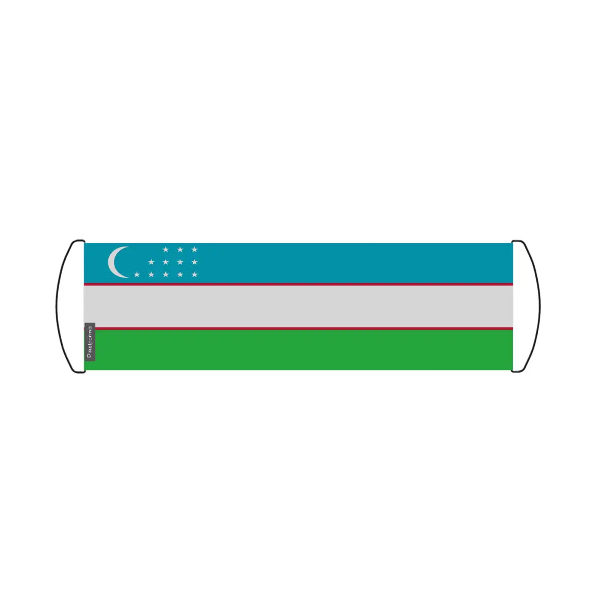 Bannière de défilement drapeau ouzbékistan en polyester - pixelforma