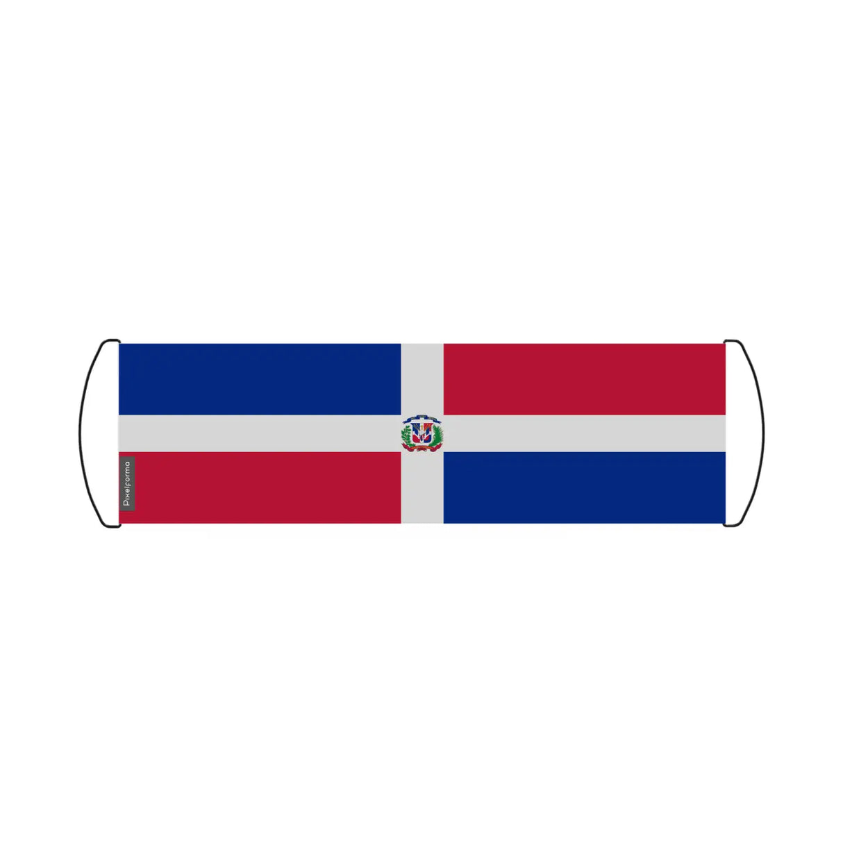 Bannière de défilement drapeau république dominicaine en polyester - pixelforma