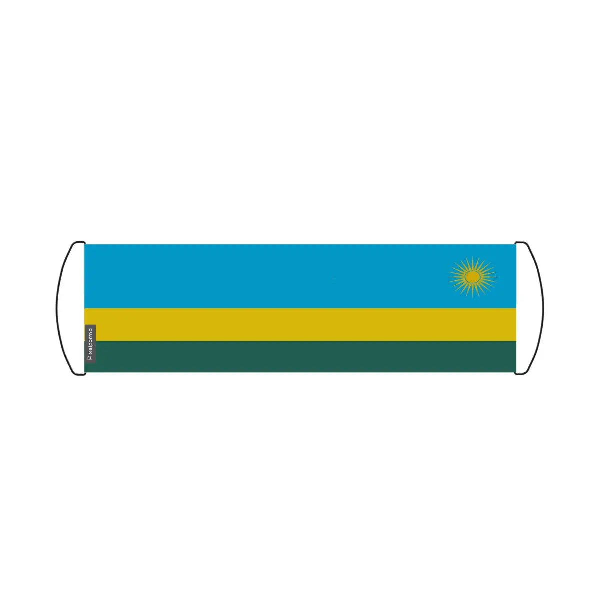 Bannière de défilement Drapeau Rwanda en Polyester - Pixelforma 