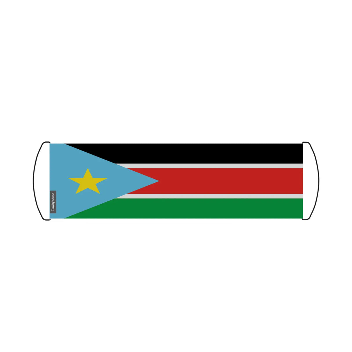 Bannière de défilement drapeau soudan du sud en polyester - pixelforma