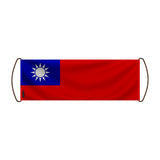 Bannière de défilement drapeau taïwan en polyester main