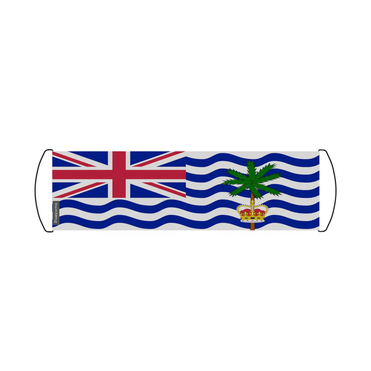Bannière de défilement drapeau territoire britannique de l’océan indien en polyester - pixelforma