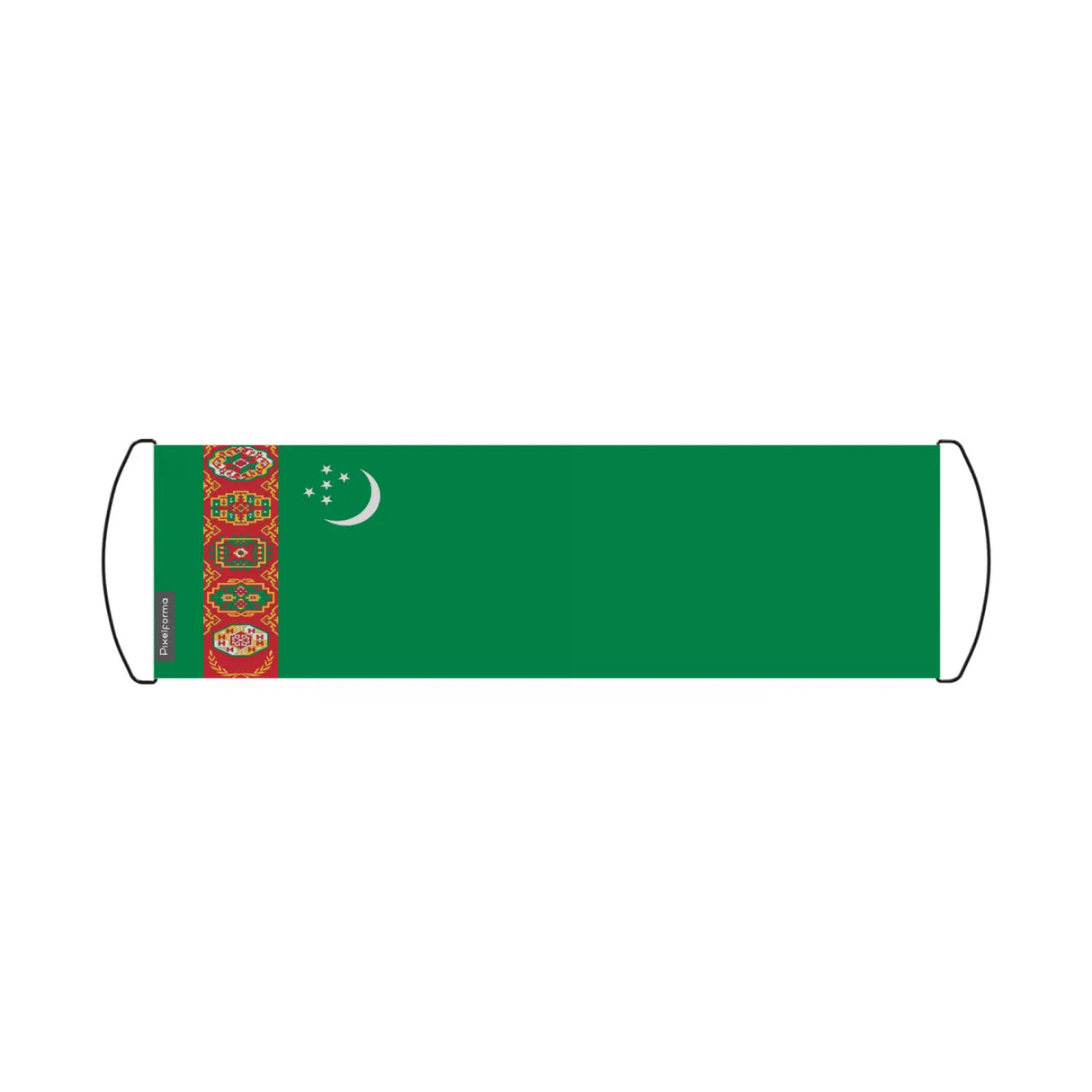 Bannière de défilement drapeau turkménistan en polyester - pixelforma