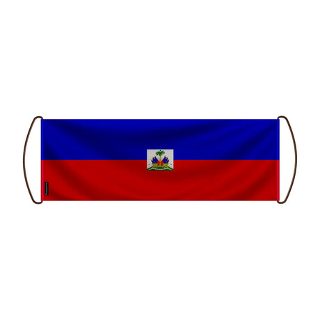 Bannière de défilement haïti en polyester à main