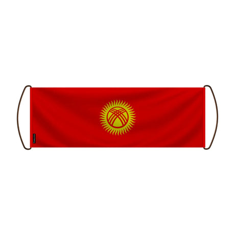 Bannière de défilement kirghizistan en polyester main
