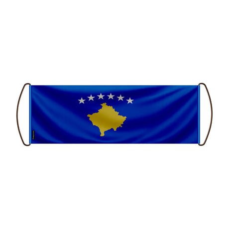 Bannière de défilement kosovo en polyester à main