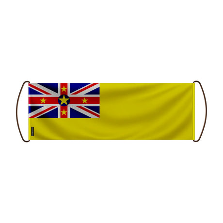 Bannière de défilement niue en polyester à tenir main