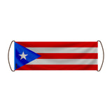 Bannière de défilement porto rico en polyester à main