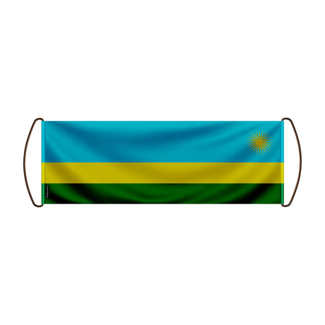 Bannière de défilement rwanda en polyester à main