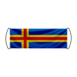 Bannière défilante drapeau åland polyester à main