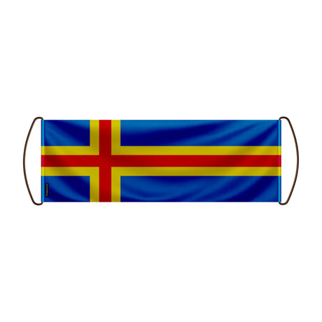 Bannière défilante drapeau åland polyester à main