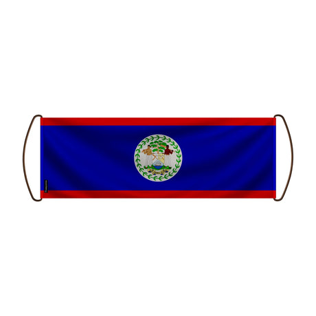 Bannière défilement drapeau belize polyester à la main