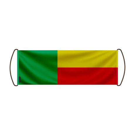 Bannière défilement drapeau bénin en polyester à main