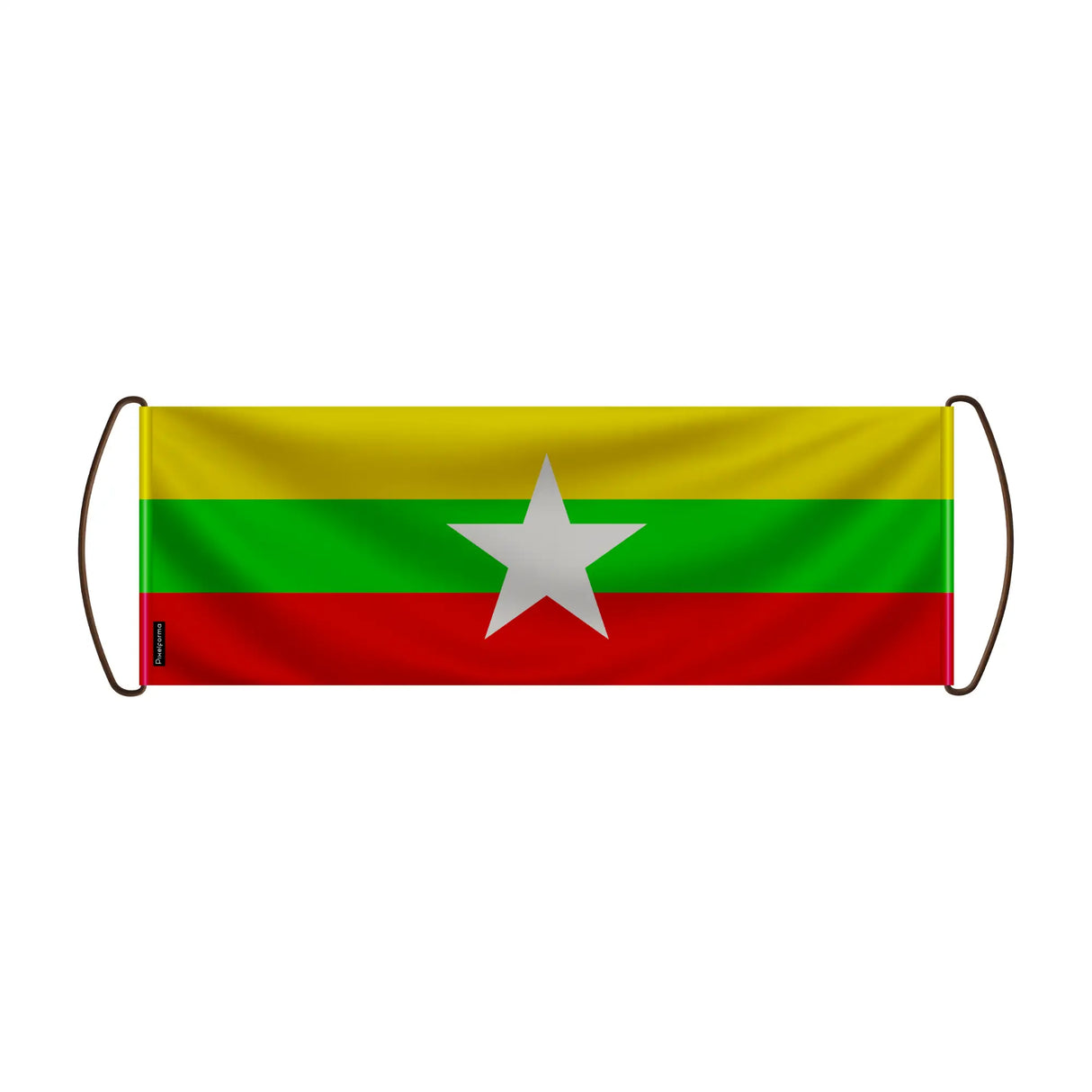 Bannière défilement drapeau birmanie en polyester main