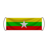 Bannière défilement drapeau birmanie en polyester main