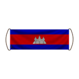Bannière défilement drapeau cambodge polyester à main