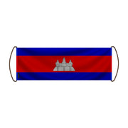 Bannière défilement drapeau cambodge polyester à main