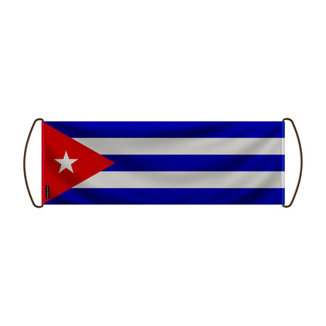 Bannière défilement drapeau cuba en polyester à main