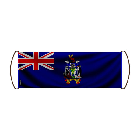 Bannière défilement drapeau géorgie sud polyester poignée