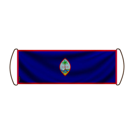 Bannière défilement drapeau guam en polyester à main