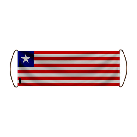 Bannière défilement drapeau liberia en polyester poignée