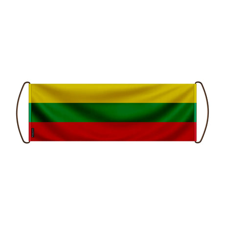Bannière défilement drapeau lituanie en polyester mains