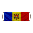 Bannière défilement drapeau moldavie en polyester main