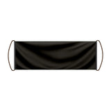 Bannière défilement drapeau noir polyester pour événements