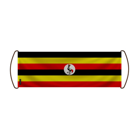 Bannière défilement drapeau ouganda polyester à main