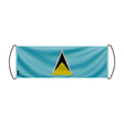 Bannière défilement drapeau sainte-lucie polyester main