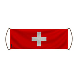Bannière défilement drapeau suisse en polyester résistant