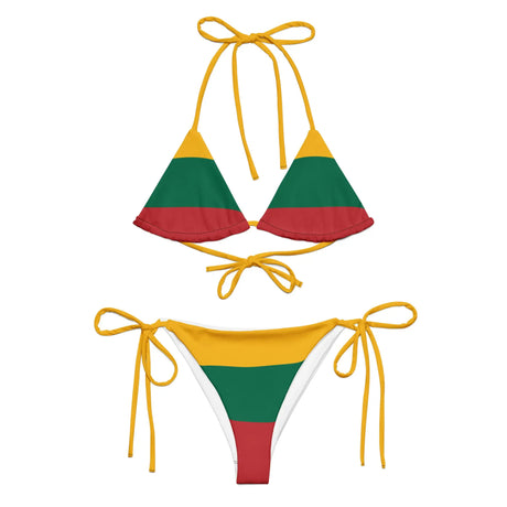 Bikini à cordon drapeau lituanie cordon recyclé orné